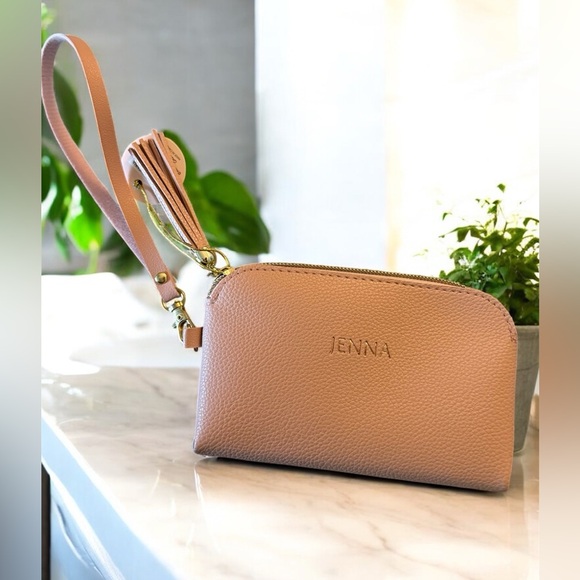 Women's Plush Pink Leather Wristlet - Picture 2 of 6